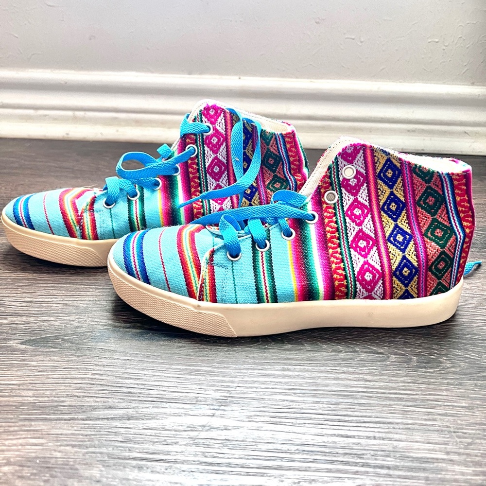 Wayne Ibiza Colorful Striped High-Top Sneakers